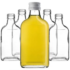KADAX Lot de 50 flacons de 200 ml, petites bouteilles en verre avec bouchon &agrave; vis, flacons vides &agrave; remplir, mini bouteilles pour liqueurs, eaux de vie (Blanc) (KADAX, neuf)