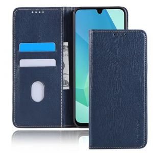 binandteam Coque pour Samsung Galaxy A16 5G / 4G,Housse en Cuir PU Portefeuille, Etui de Protection à Rabat Magnétique,Pochette Fermeture Anti-Choc Protection - Bleu (Yiranfuns, neuf)