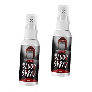 SMASOLO Lot De 2 Sprays Plasma De Sang Artificiel 30ml, Jet De Sang Simulé Sans Odeur Pour Maquillage Cosplay Halloween Carnaval Fête (SEASOON, neuf)