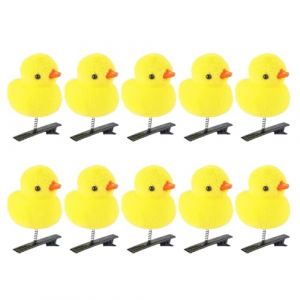 Ensemble d'épingles à cheveux de canard jaune, petits bonnets d'animaux de canard de dessins animés, pinces à cheveux de canard, canard jaune avec épingles à cheveux rose/chapeau/nœud papillon (ouasbuy, neuf)