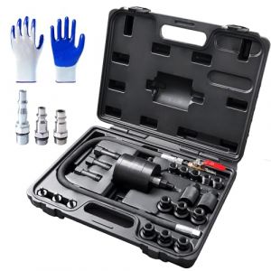 INCENDIOS 24PCS Kit Extracteur d&rsquo;Injecteurs Diesel Pneumatique, Extracteur Injecteur Pneumatique avec 19 Adaptateurs & 3 Connecteurs 1/4" (US/UK/EU), Extracteur &agrave; Air Comprim&eacute; Injecteur 5-8 Bars (E&J Direct, neuf)