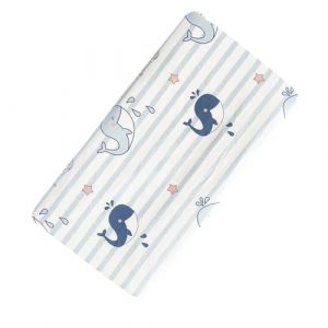 Odot Dessin Anim&eacute; Drap Housse Coton pour Lit de B&eacute;b&eacute;, Draps Housses Enfants Douce Prot&egrave;ge Matelas Extensible pour Fille et Gar&ccedil;on, Berceau, Lit Parapluie (Baleine de dessin anim&eacute;,190x90cm) (Odot, neuf)