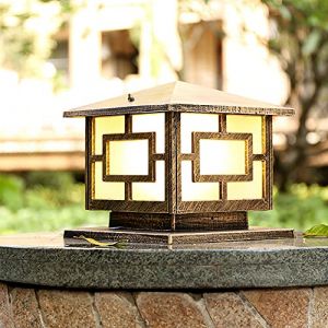 Mengjay Vintage Lampe Pilier Portail E27, Étanche Jardin Lampadaire Extérieur, Lampe Pilier Portail Aluminium pilier phare, Lampe De Chemin Sentier Terrasses Patio Cour Lampes De Poteau (ShenShuai Official store, neuf)