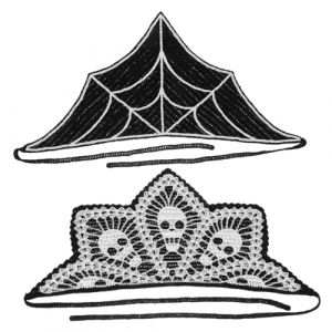KOMBIUDA 2 pi&egrave;ces Bandeaux Gothiques Crochet pour Femmes Foulards T&ecirc;te de Mort Noirs et Toile Araign&eacute;e Accessoires Cheveux Halloween Confortables et Styl&eacute;s (PINGANC, neuf)