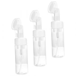 HAKIDZEL 3 pi&egrave;ces Bouteille Mousse avec T&ecirc;te Brosse Amovible Pet R&eacute;utilisable pour Soins Visage Shampooing Gel (YonLoo, neuf)