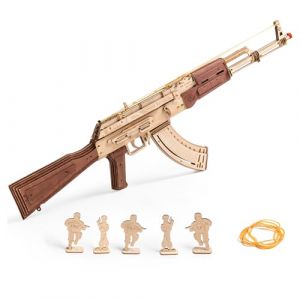 ROKR AK47 Puzzle 3D en Bois Jouet Bande élastique-Maquettes et Modélisme Adulte-Idée de Cadeau d'anniversaire pour Hommes(LQ901) (ROBUD, neuf)