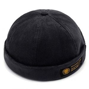 YAMEE Bob Homme Docker Bonnet Femme Casquette Neuf Urban Style Bord Roulé rétro Travailleur Marin Unique Street décontracté Brimless Chapeau (One Size 56-58cm) (YAMEE, neuf)