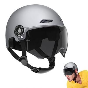 Lambo Casques De Vélo pour Hommes Femme, Casques Demi Scooter Hautement Protecteurs Amortisseur, avec Visière Magnétique, Capuchon Solaire Amovible Et Réglable pour Vélo VTT Vélo des lle (Chifans, neuf)