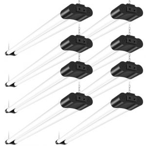 Sararoom 8Packs 120cm Connectable Reglette LED, 4400LM, Blanc Froid 6500K, 40W Neon LED Avec Interrupteur à Glissière, IP65 Étanche Tube LED pour Bureau, Garage, Sous-sol, Suspendu ou Encastré (firstpay, neuf)