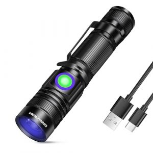 DARKBEAM Lampe de poche UV 365nm - Mini lampes de poche LED ultraviolettes - pour la détection de l'urine des animaux de compagnie, le durcissement de la résine, les taches, les minéraux, l'argent (Beam of DAKELI, neuf)