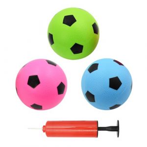 Coriver 3 Pack Petit Ballon de Football -15 cm Ballon de Football en 3 Couleurs, Petit Ball de Plage pour Piscine d'&eacute;t&eacute;, Jeu de Sport d'ext&eacute;rieur et d'int&eacute;rieur pour Enfants (1.Rose+Bleu+Vert) (Coriver, neuf)