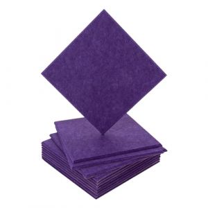 Lot de 12 panneaux acoustiques haute densit&eacute; - En mousse - Autocollants - Absorbeur de bruit - Pour studio d'enregistrement, bureau, studio et d&eacute;coration murale - 30 x 30 cm - Violet (BZHAGH, neuf)