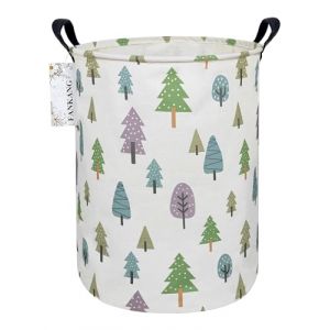 FANKANG Panier à linge pliable en toile avec revêtement en polyéthylène imperméable pour chambre d'enfant, crèche, maison, panier cadeau, bureau, chambre à coucher, vêtements (pin coloré) (JIEXINA, neuf)