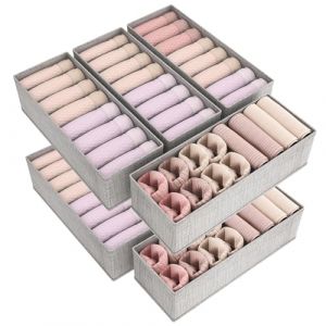 Lifewit Lot de 8 Organisateur Tiroir pour Commode, Separateur de Tiroir Pliable, Boite Rangement Vetement, Panier Rangement pour sous-Vetements, V&ecirc;tements d'enfant, Chaussettes, Cravates, Gris (Lifewit Home FR, neuf)