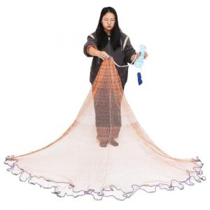 Lawaia Filet De PêChe 2.4m-7.2m, Épervier de pêche en mer Fait à la Main, très résistant, avec véritables Pendentif de Fabrication de Plomb, Fishing Net, Cast Net (Diamètre 5.4m) (Lawaia Office store, neuf)