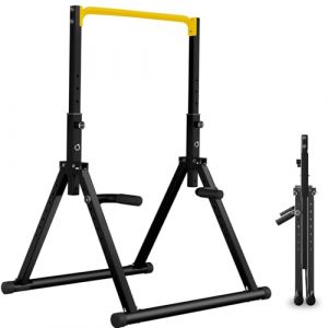 DOBESTS Chaise Romaine Power Tower Barre de Tractions Pliable Musculation Pour l'entraînement à la Maison, Chaise Romaine Musculation, Structure triangulaire, Se Plie Facilement（011，yellow） (DOBESTS FR, neuf)