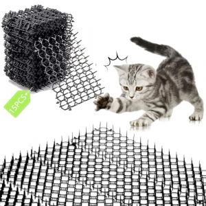 15PCS Tapis Répulsif pour Chats, Tapis Anti Chat avec Pointes, Tapis de Dissuasion Répulsif pour Chat, Répulsif de Pointes, Tapis Répulsif avec Epine Grille, pour Les Jardins Intérieurs et Extérieurs (WAYBWZDQ, neuf)