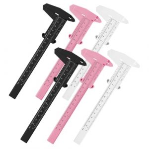 VICASKY 6pièces Règle à Sourcils Portable Compas à Sourcils Outil De Mesure Règle De Mesure Compas Facial Petit (Micanties, neuf)