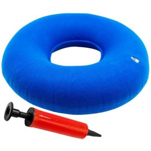 Coussin d’Assise Gonflable en Anneau,Oreiller D'hémorroïde Médical Confortables,Ergonomique Coussin de Siège Gonflable Rond avec Gonfleur Oreiller en Beignet pour Voiture Voyage Bureau (Bleu) (RCASKYE LTD, neuf)