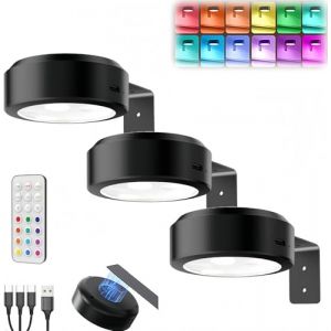 Lampe Tableau sans Fil Rechargeable, Applique Murale Intérieure avec Telecommande Eclairage Tableau LED Batterie de Lumiere Vitrine USB Spot LED à Piles Adhesif pour Placard Bibliothèque Image (TJITGY Direct, neuf)