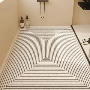 Surwin Tapis de Douche Antiderapant 80x120cm, Tapis de Baignoire Antid&eacute;rapant | avec Trous de Drainage Doux PVC Luffa S&eacute;chage Rapide | Salle de Bain Zones Humides (JINBO, neuf)