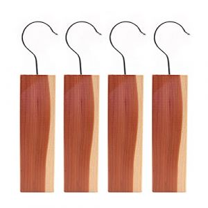 Hsthe Sea Lot de 4 blocs suspendus en bois de c&egrave;dre naturel pour armoires, protection des v&ecirc;tements, anti-mites, anti-mites en bois de c&egrave;dre, blocs suspendus pour tiroir et garde-robe (RuiTing Global, neuf)