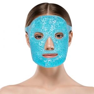 ACWOO Masque Froid pour le Visage, Masque Gel, Masque Yeux Froid, Masque Facial en Gel Réutilisable de Compresse Chaud et Froid, pour Soulager Migraines, Soins des Yeux et Visage (Bleu) (AOGOE-EU, neuf)