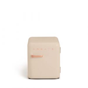 CREATE / RETRO FRIDGE 50 SILVER/Réfrigérateur sable poignée or rose / 85W, minibar, une étagère, design rétro, 50 cm, deux étagères, capacité de 48L, basse consommation, 50x44x49,8 cm (CREATE, neuf)