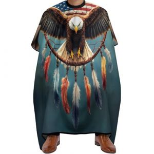 Cape de Coupe Attrape-rêves Boho Totem Drapeau amérindien Aigle, Portable Capes de Salon de Coiffure nettoyage facile Cape de Barbier pour Salon Couper 140X168cm (guangzhouchengzemaoyizhongxingerenduzi, neuf)
