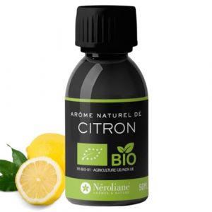 NEROLIANE – Extrait de Citron BIO 50ml – Arôme Naturel Certifié BIO – Spécial Yaourtière, Sorbetière, Glaces, Pâtisseries, Boissons, Confitures – Qualité Professionnelle - Made in France (Néroliane, neuf)