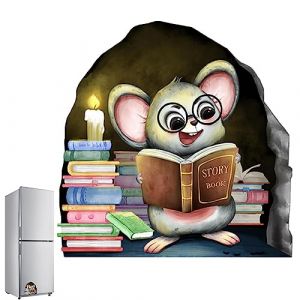 Kasmole Souris plinthe - Sticker Mural Souris,Mignon Livre Lecture Souris p&eacute;pini&egrave;re Stickers muraux Dessin anim&eacute; d&eacute;calcomanies Brillant la Nuit pour Prise (Goodtimera, neuf)