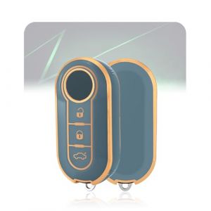 LELNOOS Coque Cl&eacute; Voiture, Silicone &Eacute;tui Cle Etui Clef Protecteur Cache Cles pour Fiat 500 500l 500c 500x Panda Punto Bravo Ducato Doblo Abarth Tipo Idea Linea Scudo Lancia Ypsilon Y Musa Delta (LELNOOS, neuf)