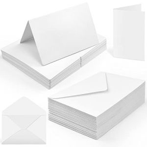 skytowards 60 PCS Cartes Pliantes Vierges avec Enveloppes, Cartes d'invitation Blanches 19,5 x 14,5 cm Enveloppes et Cartes &agrave; Personnaliser pour Cadeau de V&oelig;ux, Invitation (ASTROS OUSADOS UNIPESSOAL LDA, neuf)