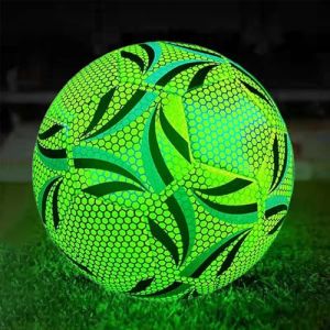 KUWUNG Ballon de Foot Lumineux, Taille 5 étanche LED Ballon Foot, Ballon de Football Lumineux pour Entraînement de Football, Jeux de Nuit, Ballon Football pour Intérieur Extérieur (KUWUNG, neuf)