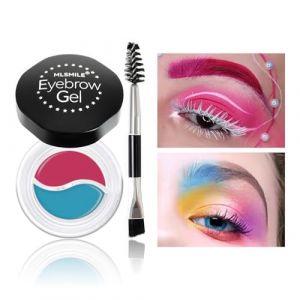 Qwesure Xixi voni Crème à sourcils naturelle bicolore – Formule imperméable avec durabilité à long terme | Eyeliner et crème d'ombre à paupières pour sourcils naturels #8rose et bleu (YYSmilelife, neuf)