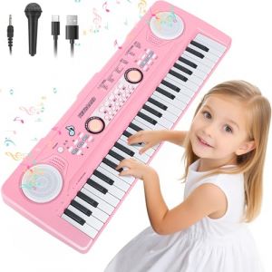 Clavier de Piano Enfants Jouet 49 Touches Rose &Eacute;lectronique Clavier pour Enfants avec Microphone, Jouet Musical pour Gar&ccedil;ons et Filles de 3 4 5 6 7 Ans Cadeau (Blinksy BuyNest Marketshop Kft., neuf)