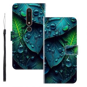 WUACYEAMING Coque pour Nokia 6.1/Nokia 6 Version 2018,Protection Housse en Cuir PU Portefeuille &agrave; Rabat Motif Cover Kickstand Bumper Antichoc [Fentes pour Cartes] Les Feuilles (WUACYEAMING, neuf)
