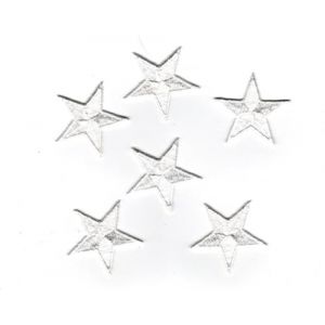 Patch Ecusson Thermocollant 6 x Etoile Coloris Blanc 3 x 3 cm (Filou Face, neuf)