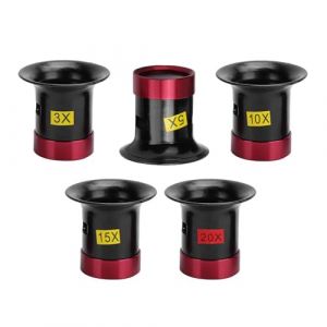 Loupe d'horloger, Loupe de R&eacute;paration en Alliage d'aluminium, avec lentille en verre 3x, 5x, 10x, 15x, 20x, Loupe de Bijoux pour Tous Les Travaux de Pr&eacute;cision (Owozke, neuf)