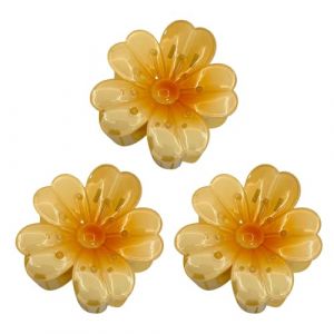 Flower Claw Clips, Plumerias Hair Clamps, Elegant Hair Accessoires, Non-Slip Hairs Claws, 3pcs Vibrant Design, Beach Pool Party Wear for Any Accessory Collection, 8x7x4cm Multicolore (mojial, neuf)