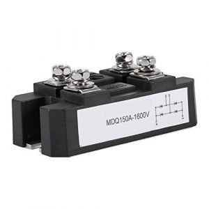 Oumefar Pont redresseur Noir monophas&eacute; Diode Pont redresseur Module Sortie DC 150A Amp Haute Puissance 1600V (Lanxued, neuf)