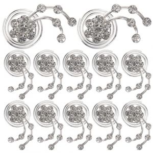 Hemobllo Lot de 12 &Eacute;pingles &agrave; Cheveux Spirale Argent&eacute;es D&eacute;cor&eacute;es de Strass Accessoires Mari&eacute;e et Bijoux de Cheveux pour Femmes pour Mariage Bal et F&ecirc;te (Leopolerd, neuf)