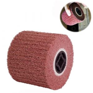 Docache Brosse en Nylon Rouleau de Pon&ccedil;age Brosse Rouleau de Satin Meuleuse pour le lustrage de m&eacute;taux bruts pour Machine &agrave; Satiner Rouleau Abrasif 120 x 100 mm (Grana 60) (YaoYao Know, neuf)