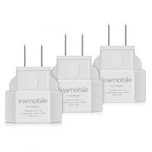 kwmobile 3x Adaptateur voyage USA - Convertisseur fiche sans terre européenne type C vers prise sans terre type A - États-Unis Canada Mexique Japon (KW-Commerce, neuf)