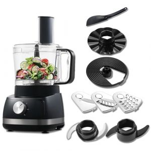 TopStrong Robot Cuisine Multifonctions, 800W Robot Multifonction, 2L Robot de Cuisine, 6 en 1 Robots Ménagers, Food Processor Inclus Hachoir, Crochet Pétrisseur, Mixeur, 3 Vitesses Réglables (TopStrong Kitchen Appliances, neuf)