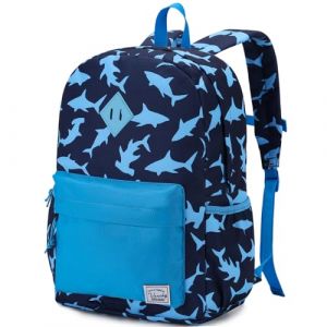 VASCHY Sac à Dos Enfants, Cartable Garçons Primaire 15,7L Léger Mignon Imperméable 4-6 Ans Sac a Dos Dinosaure pour Maternelle Scolaire avec Sangle de Poitrine Convient pour A4 Requin Bleu (Vaschy, neuf)