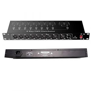 Contrôleur de lumière de scène Professionnel DMX512 répartiteur amplificateur de Signal Lumineux répartiteur 8 Voies DMX pour équipement de scène (Fashion Swallows, neuf)