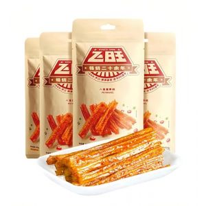 MKSDDF-4 sacs Latio snacksépicé Tiao combinaison épicé Tiao coffret cadeau chinois classique collations bâtons épicés épicé doux épicé latiai snack-Fei Wang lanières épicées (GOOD FOOD-FENG, neuf)