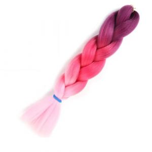 LYVQZPWLRla mode synth&eacute;tique, Extensions de cheveux synth&eacute;tiques de 60 cm for tresses, bleu et violet, au crochet(24inchesM59) (KanHuaDeY, neuf)