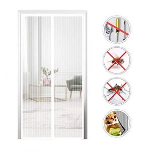 THAIKER Moustiquaire Porte Fenetre AimantéE, 120x215cm(47x85inch) Moustiquaire Porte Fenetre Anti Insecte Mouche Facile à Installer Fermeture Automatique Portes De Balcon Portes Coulissantes, Blanc A (THAIKER, neuf)